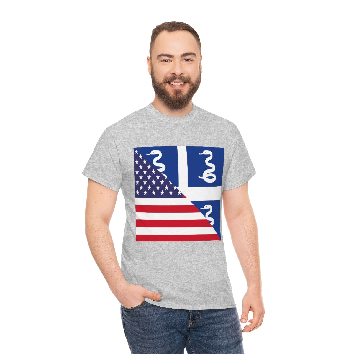 Martinique American Flag Half Martinician USA T-Shirt | Unisex Tee Shirt