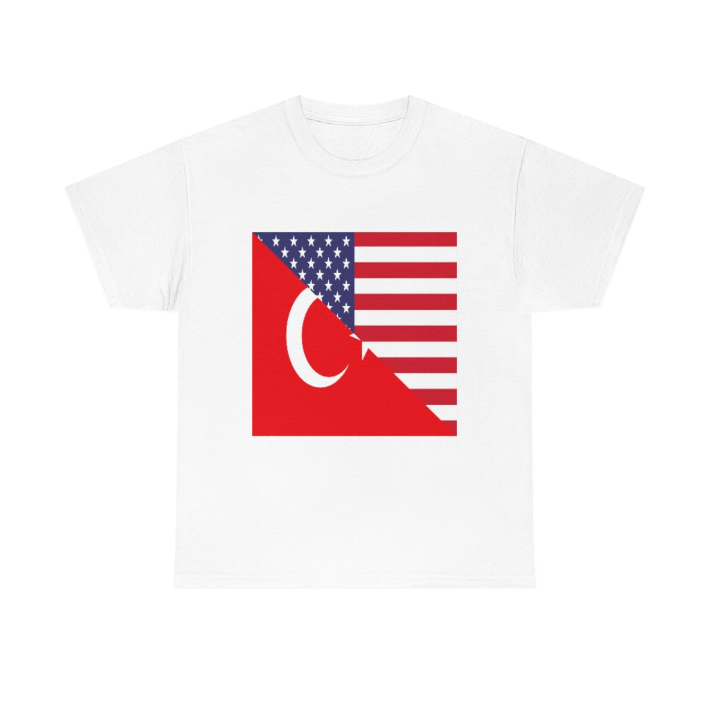 Turks American Flag Tee Shirt | Unisex Turkey USA Tshirt