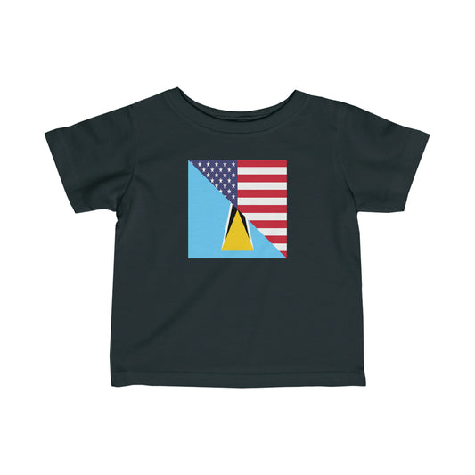 Infant St Lucian American Flag St Lucia USA Toddler Tee Shirt