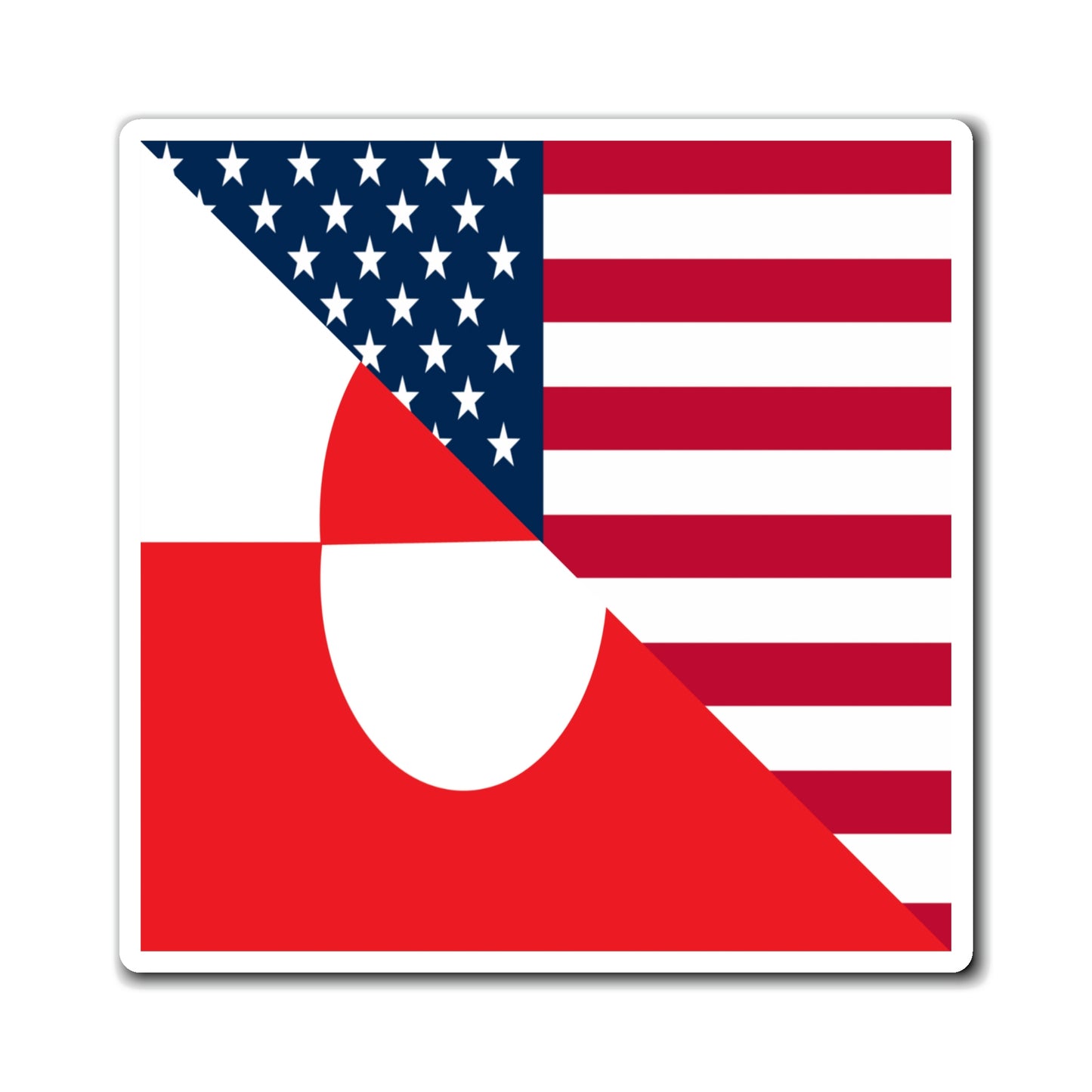 Greenland American Flag Half Greenlander USA Magnet