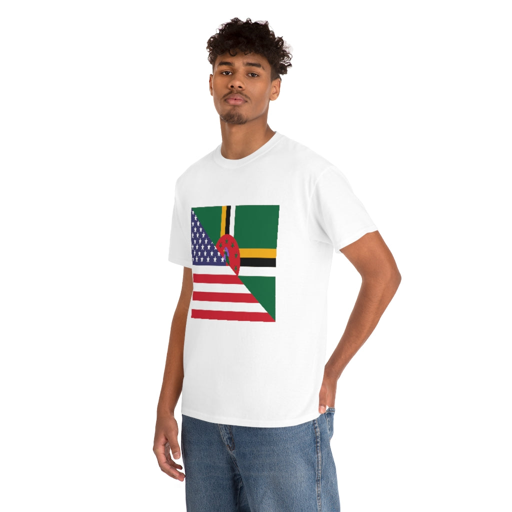 Dominica American Flag Tee Shirt | Dominican USA Tshirt