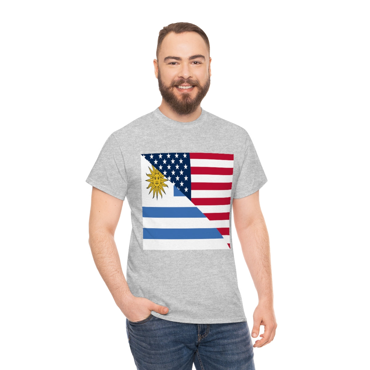 Uruguay American Flag Half Uruguayan USA T-Shirt | Unisex Tee Shirt