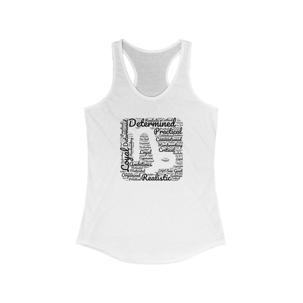 Capricorn Zodiac Sign Women’s Racerback Tank Top | Woman Astrology Shapecloud