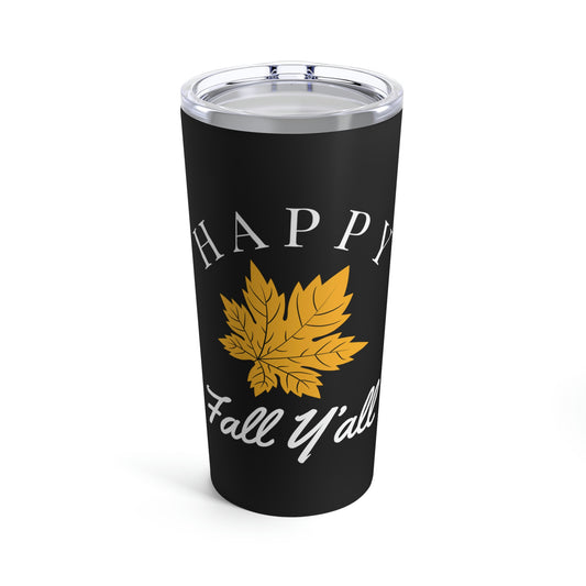 Happy Fall Yall | Yellow Leaf White Autumn Leaves Tumbler 20oz