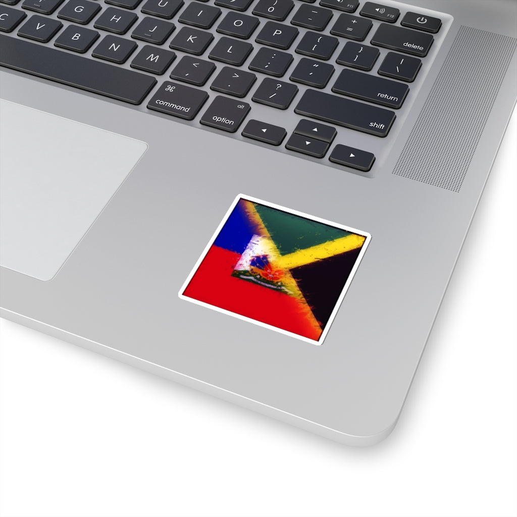 Haitian-Jamaican Flag Sticker