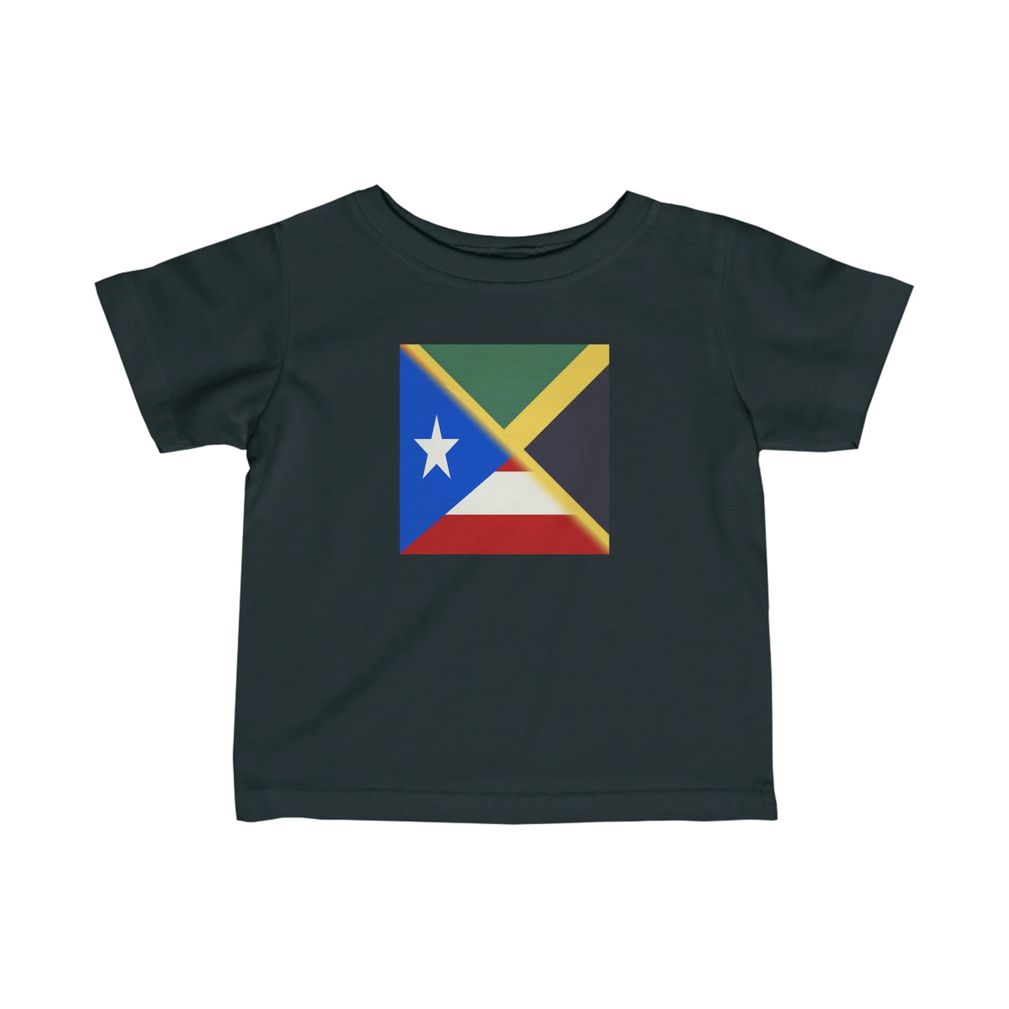 Infant Jamaica Puerto Rico Flag | Jamaican PR Flag Toddler Tee Shirt