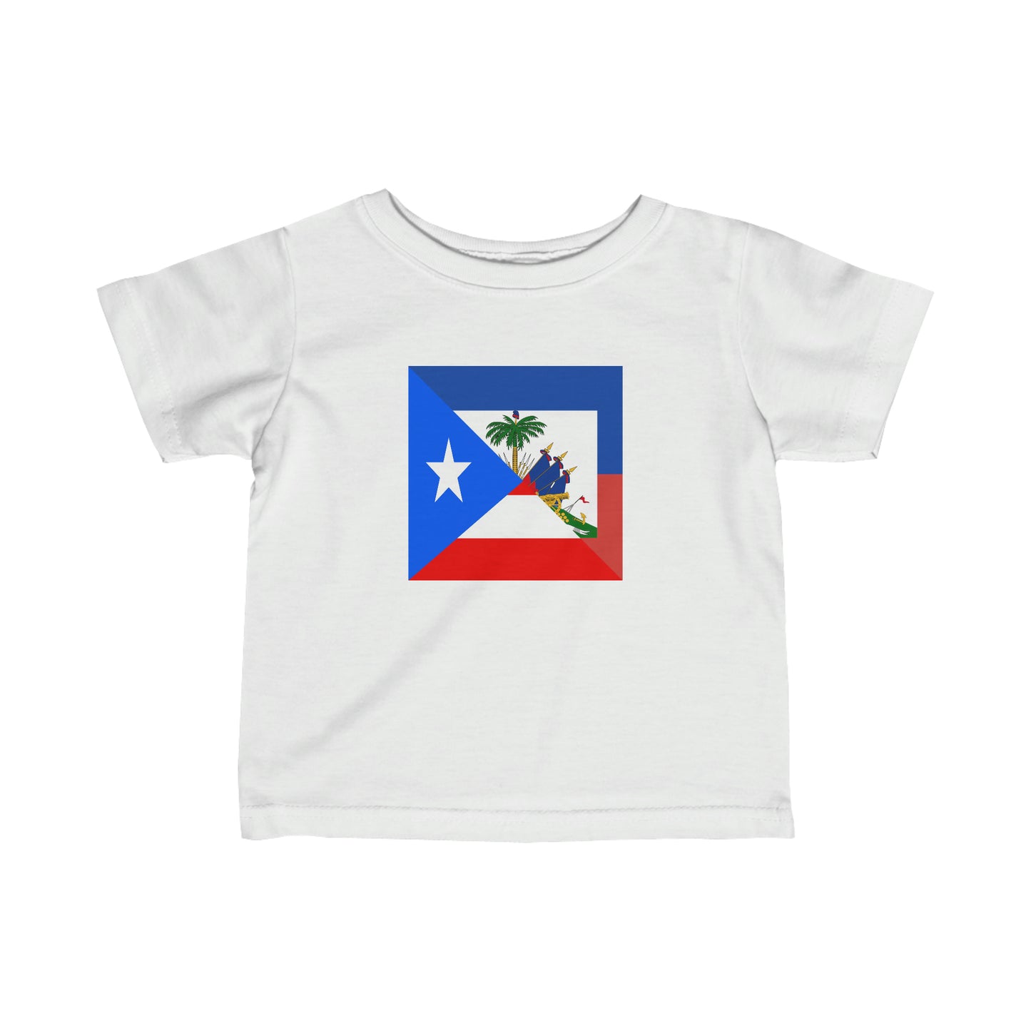 Infant Puerto Rican Haitian Flag Half PR Haiti Toddler Tee Shirt