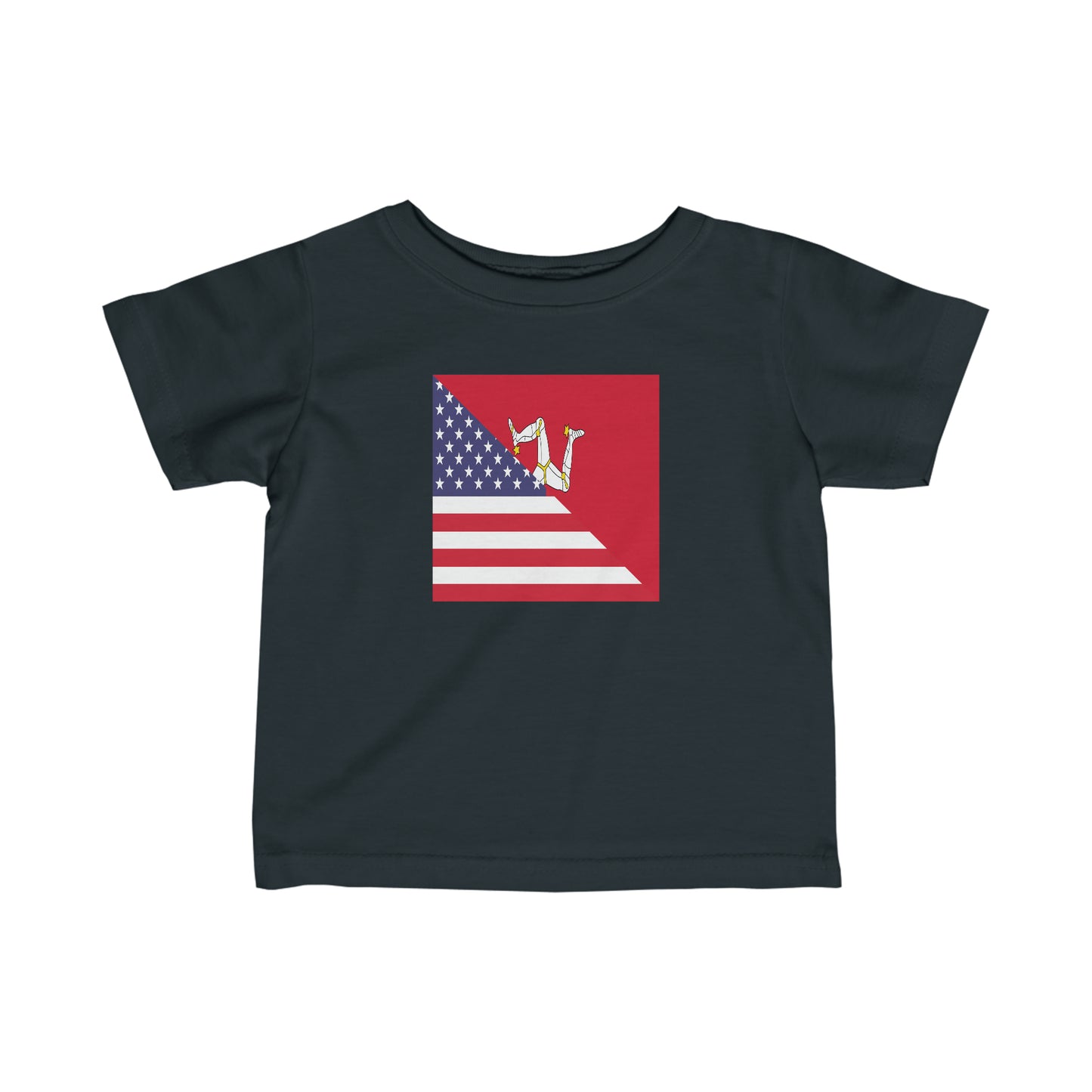 Infant Isle of Man American Flag Manx USA Toddler Tee Shirt