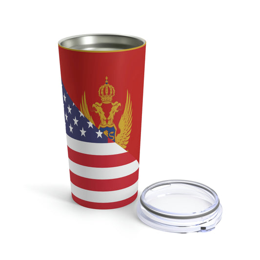 Montenegro American Flag Half Montenegrins USA Tumbler 20oz