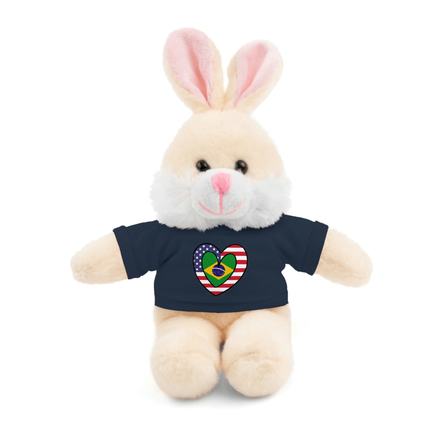 Brazilian American Valentines Day Gift Stuffed Animal |  Brazil USA Flag Toy