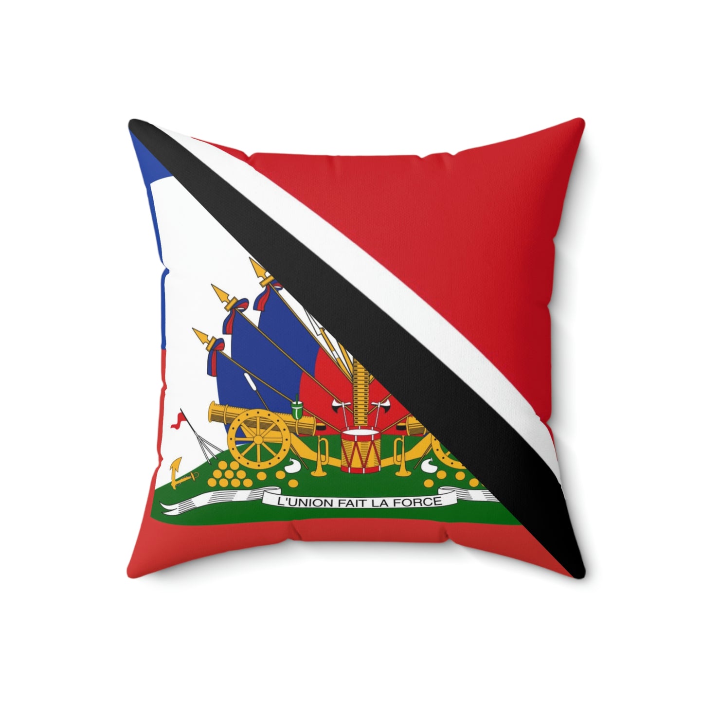 Haitian Trinidad and Tobago Flag Haitian Trini Spun Polyester Square Pillow