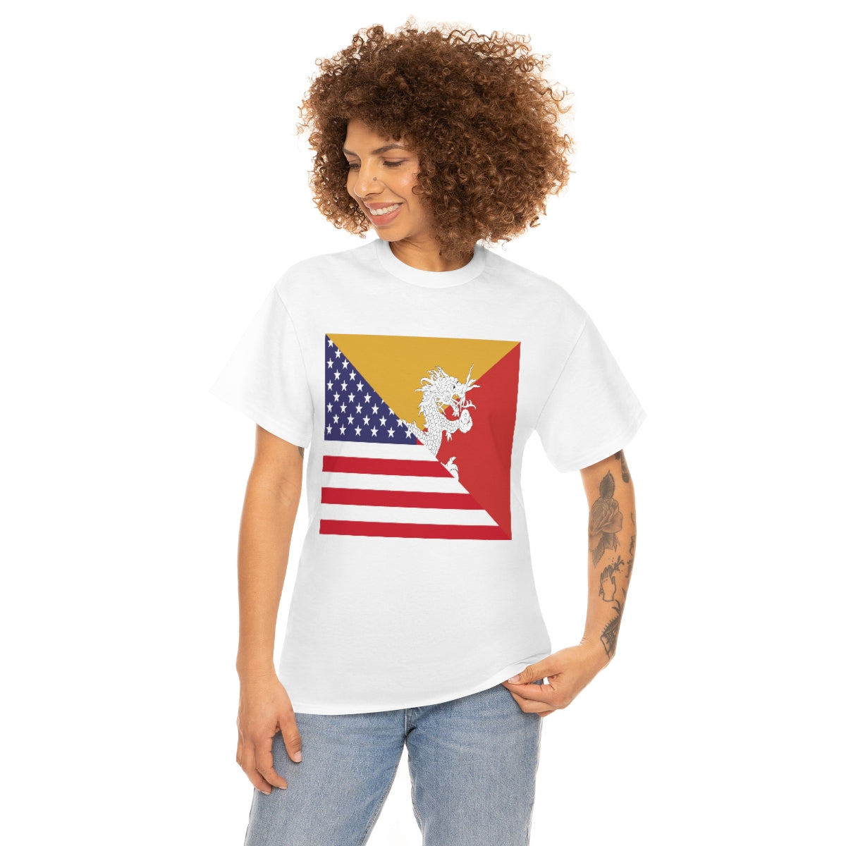 Bhutan American Flag Half Bhutanese USA T-Shirt | Unisex Tee Shirt