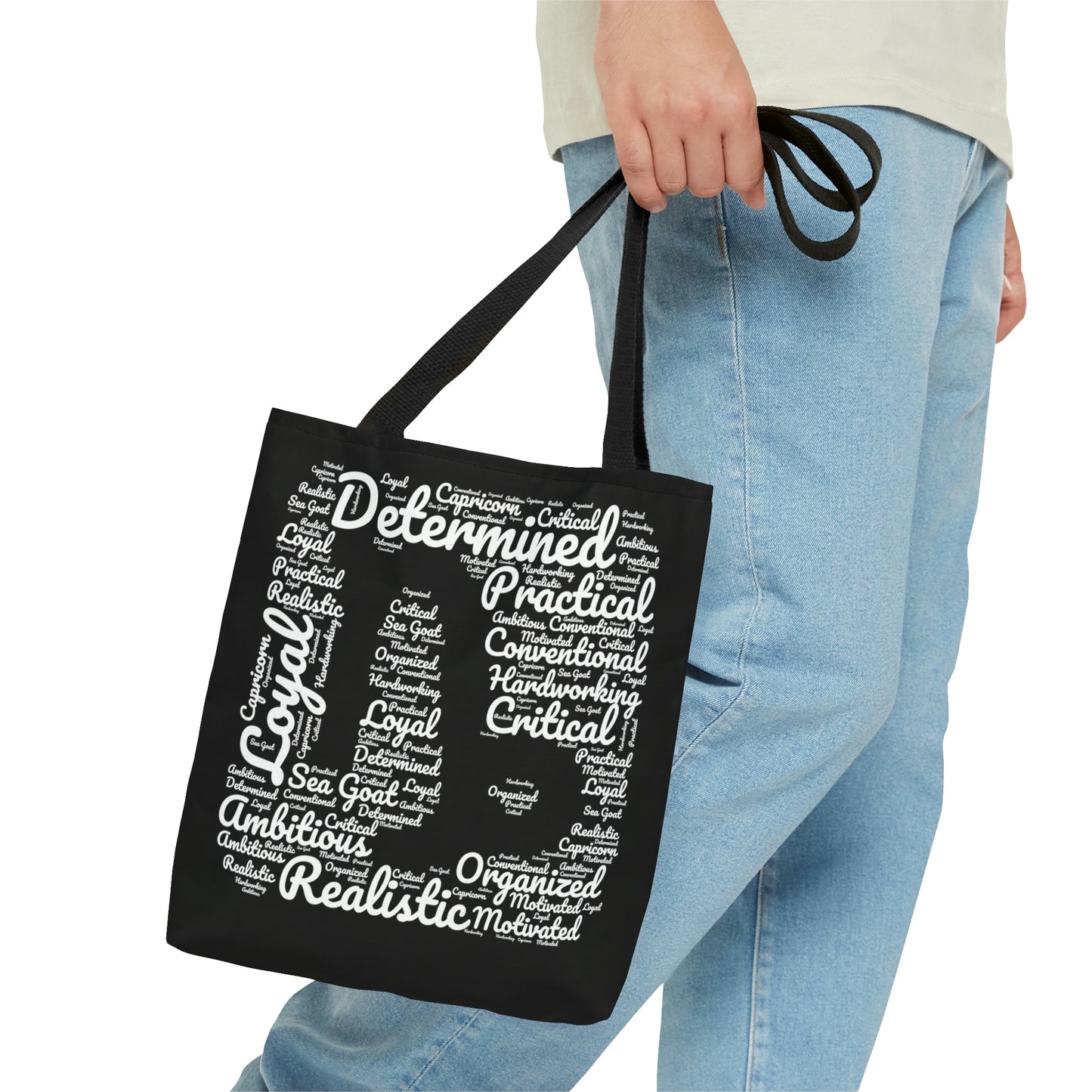 Capricorn Zodiac Sign Shapecloud White Tote Bag | Shoulder Bag