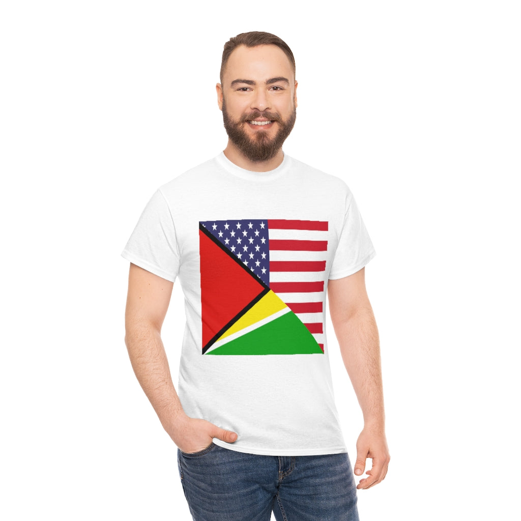 Guyanese American Flag Tee Shirt | Unisex Guyana USA Tshirt