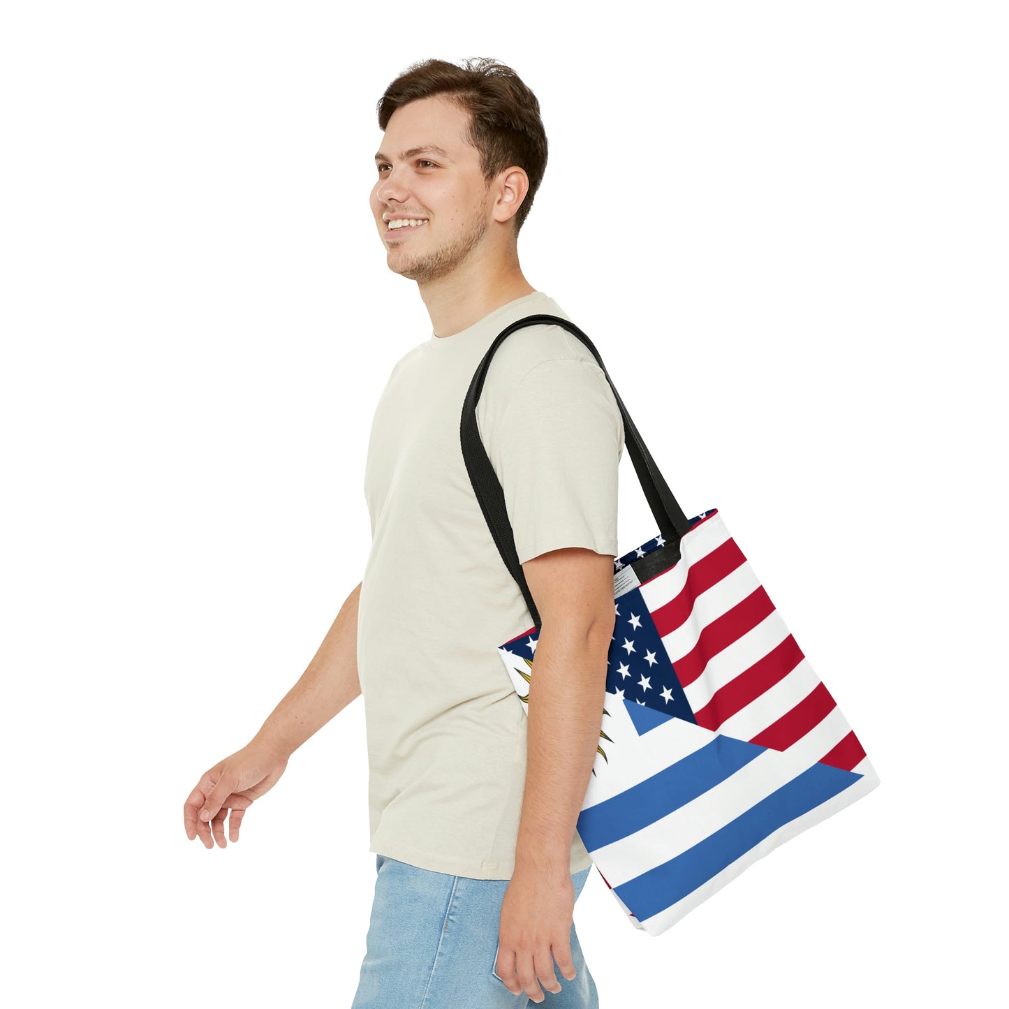 Uruguay American Flag Half Uruguayan USA Tote Bag | Shoulder Bag