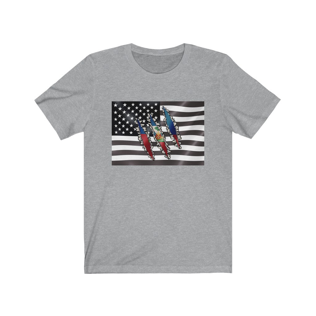 Haiti America Flag T-Shirt | US Haiti Ayiti Men Women Clothing