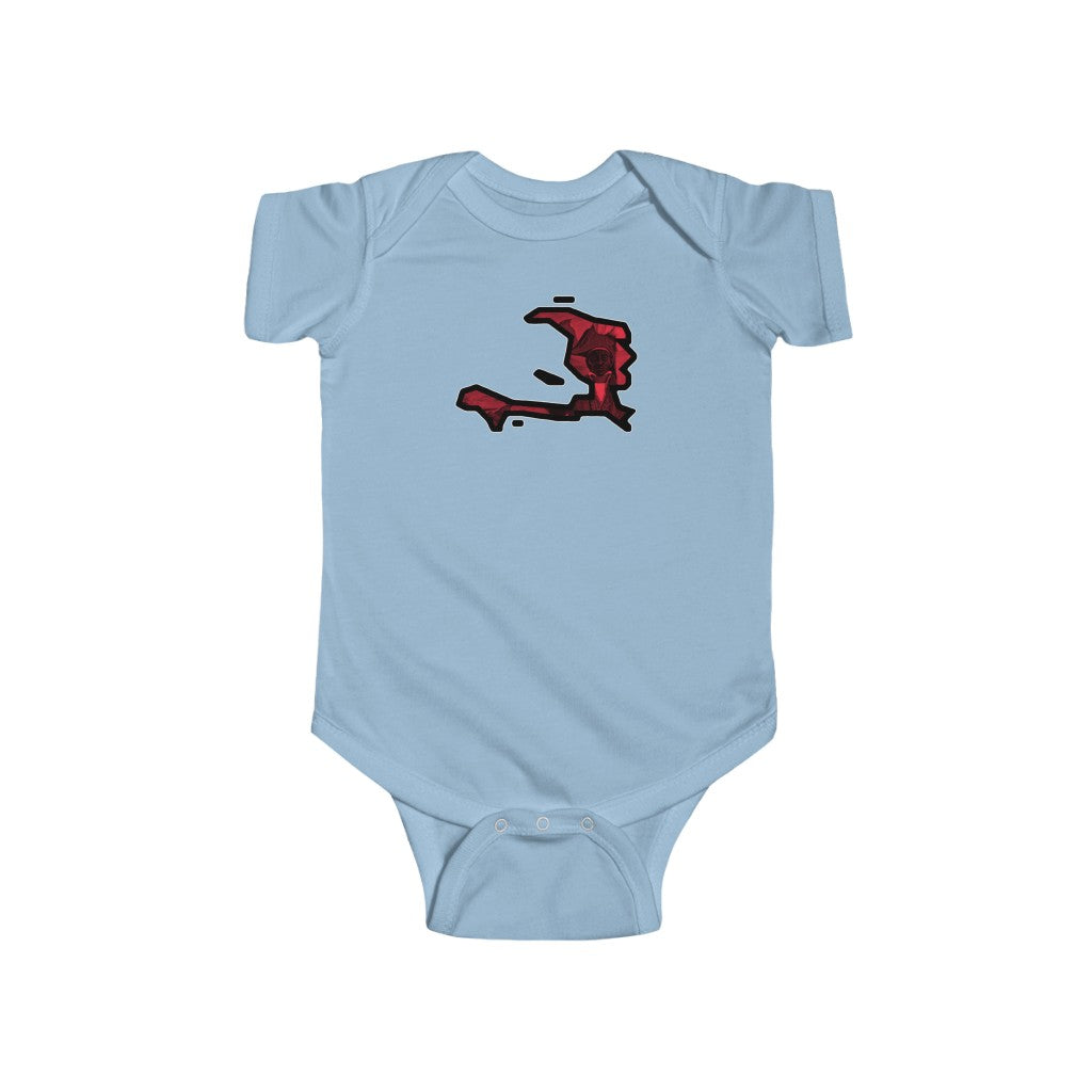 Red Jean Jacques Dessalines Island Baby Bodysuit | Haiti Ayiti Haitian Baby