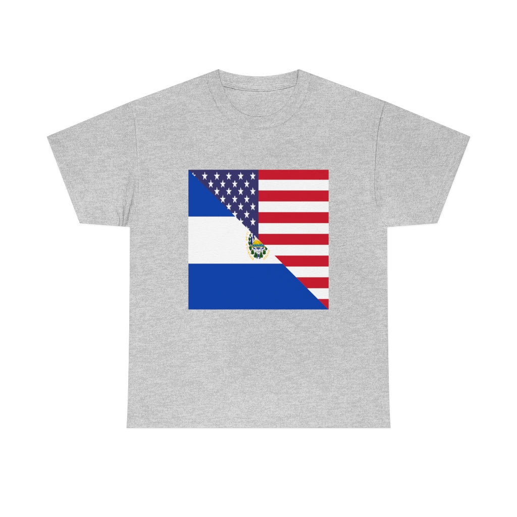 El Salvadorian American Flag Tee Shirt | Unisex El Salvador USA Tshirt