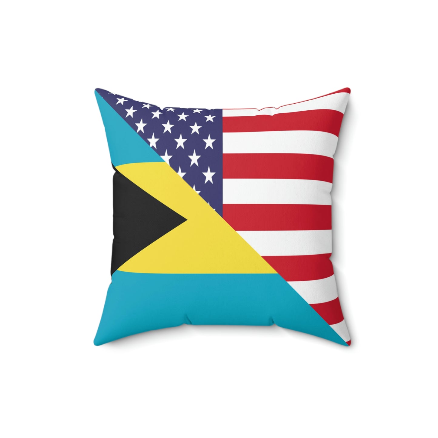 Bahamas American Flag Bahamian USA Spun Polyester Square Pillow