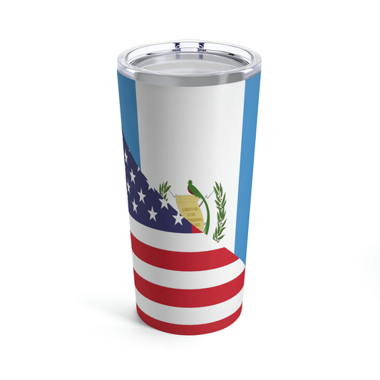 Guatemalan American Flag Half Guatemala USA Tumbler 20oz