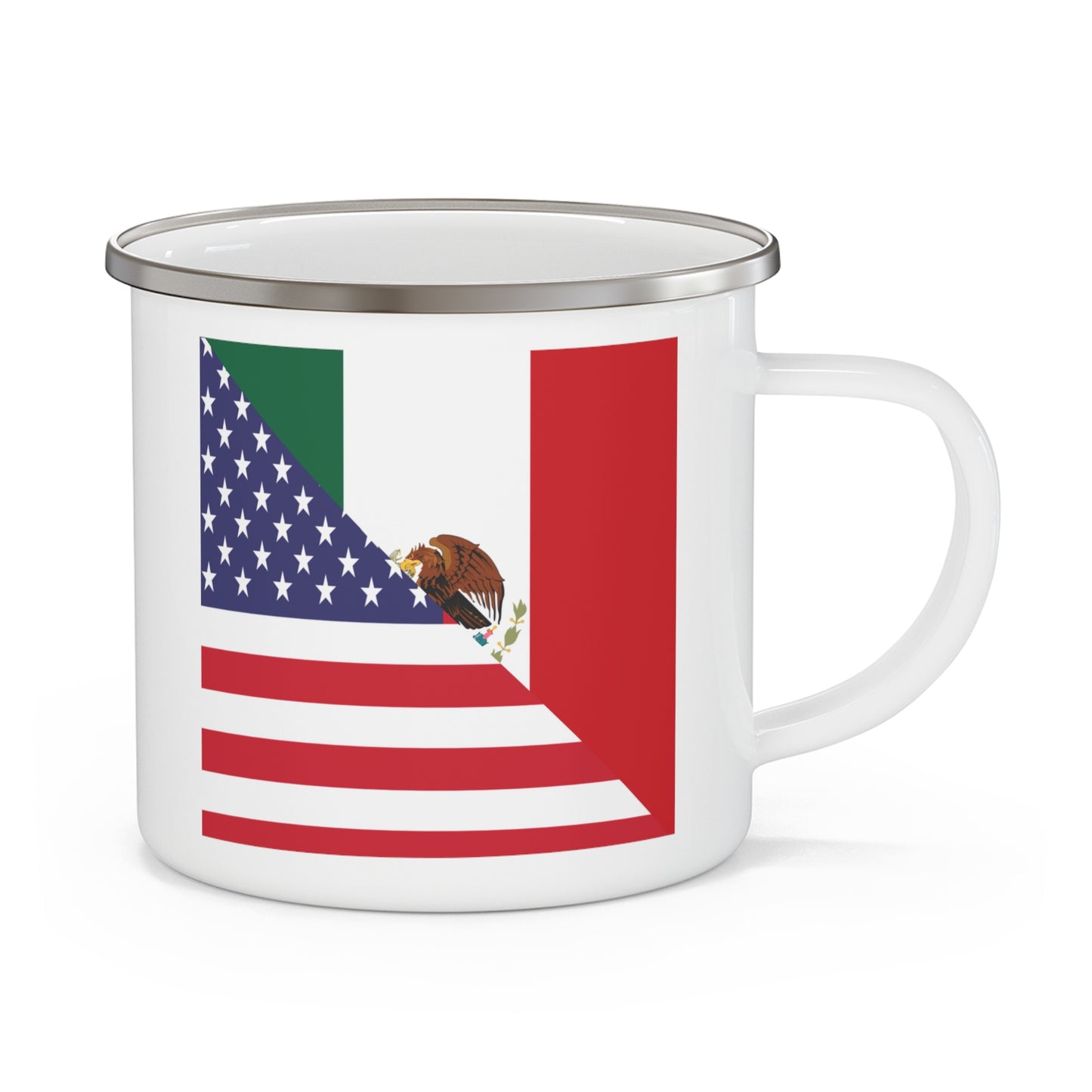 Mexico America Flag | Half US Mexican 12oz Enamel Mug