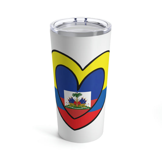 Colombian Haitian Flag Inner Heart Colombia Haiti  Tumbler 20oz