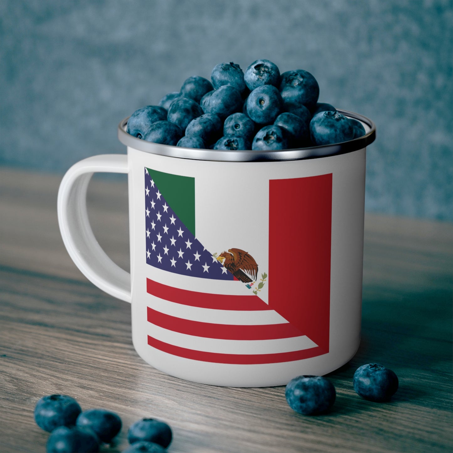 Mexico America Flag | Half US Mexican 12oz Enamel Mug