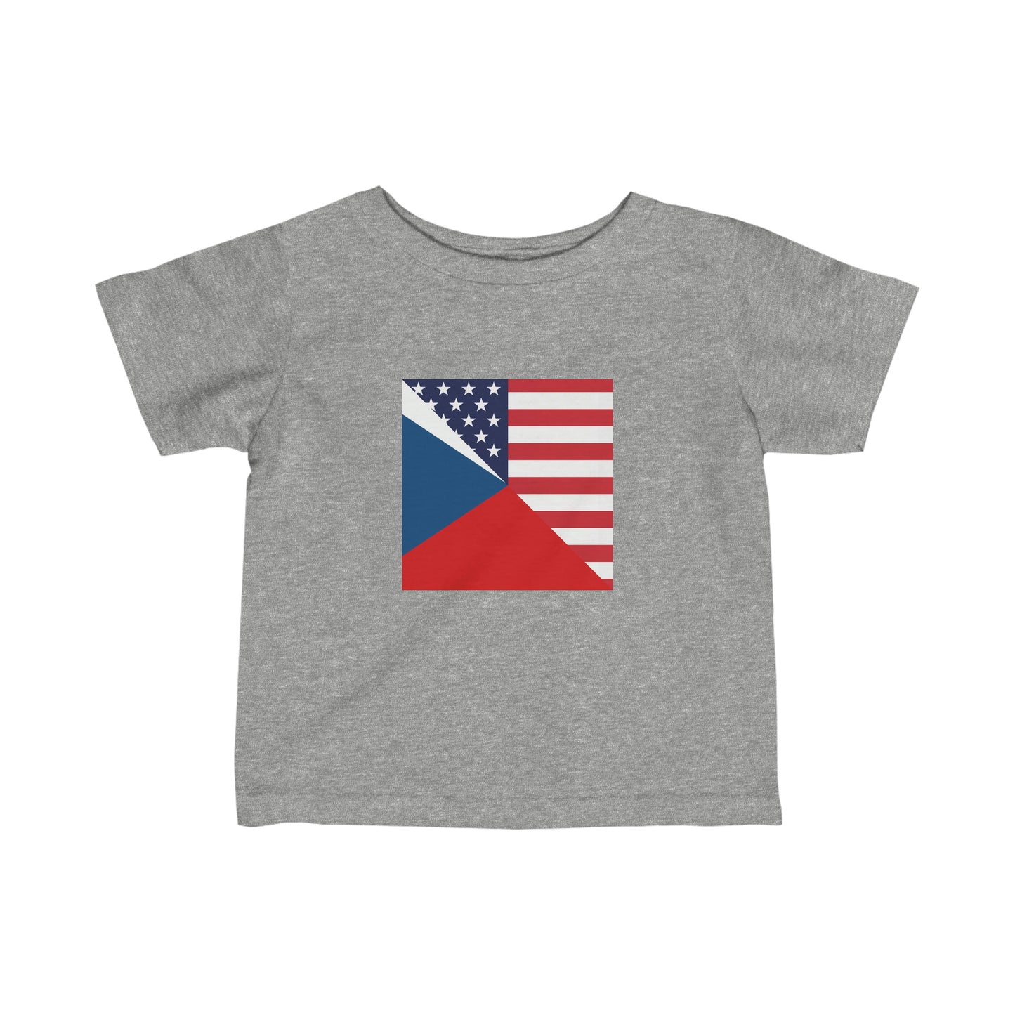 Infant Czech Republic American Flag Czechia USA  Toddler Tee Shirt