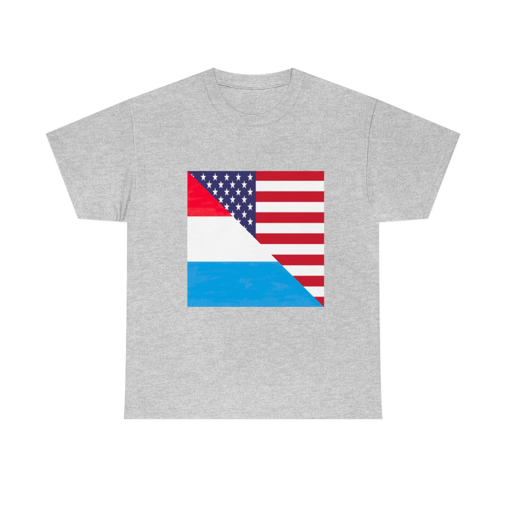 Luxembourg American Flag Unisex Tee Shirt | Luxembourger Tshirt