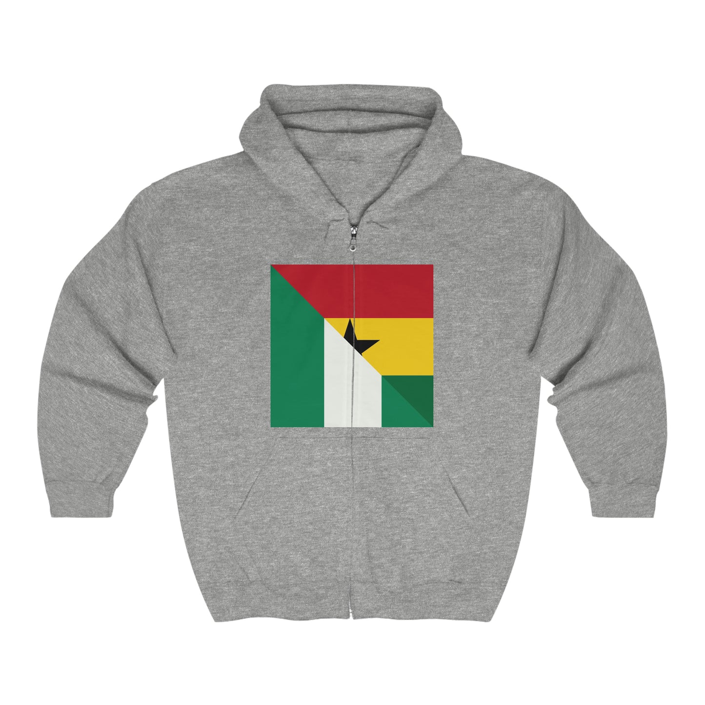 Nigerian Ghanaian Flag Nigeria Ghana Naija Zip Hoodie | Hooded Sweatshirt