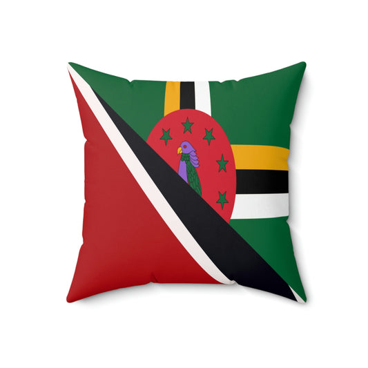 Trinidad Dominica Flag Trini Tobago Spun Polyester Square Pillow