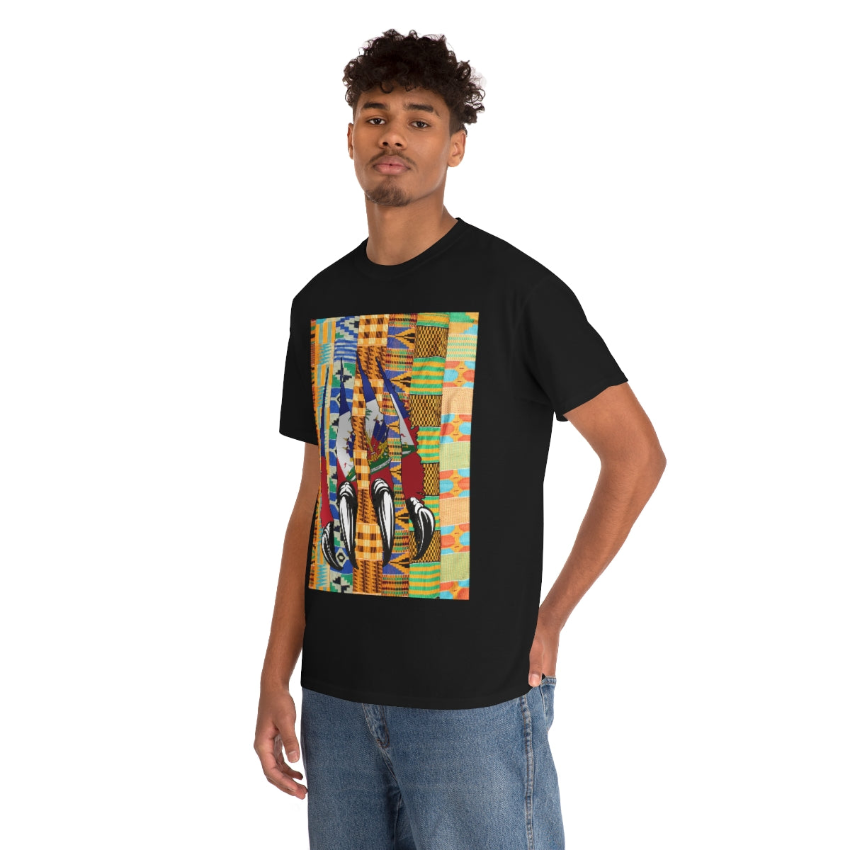 Haitian Panther Tee Shirt | Haiti Flag Kente T-Shirt