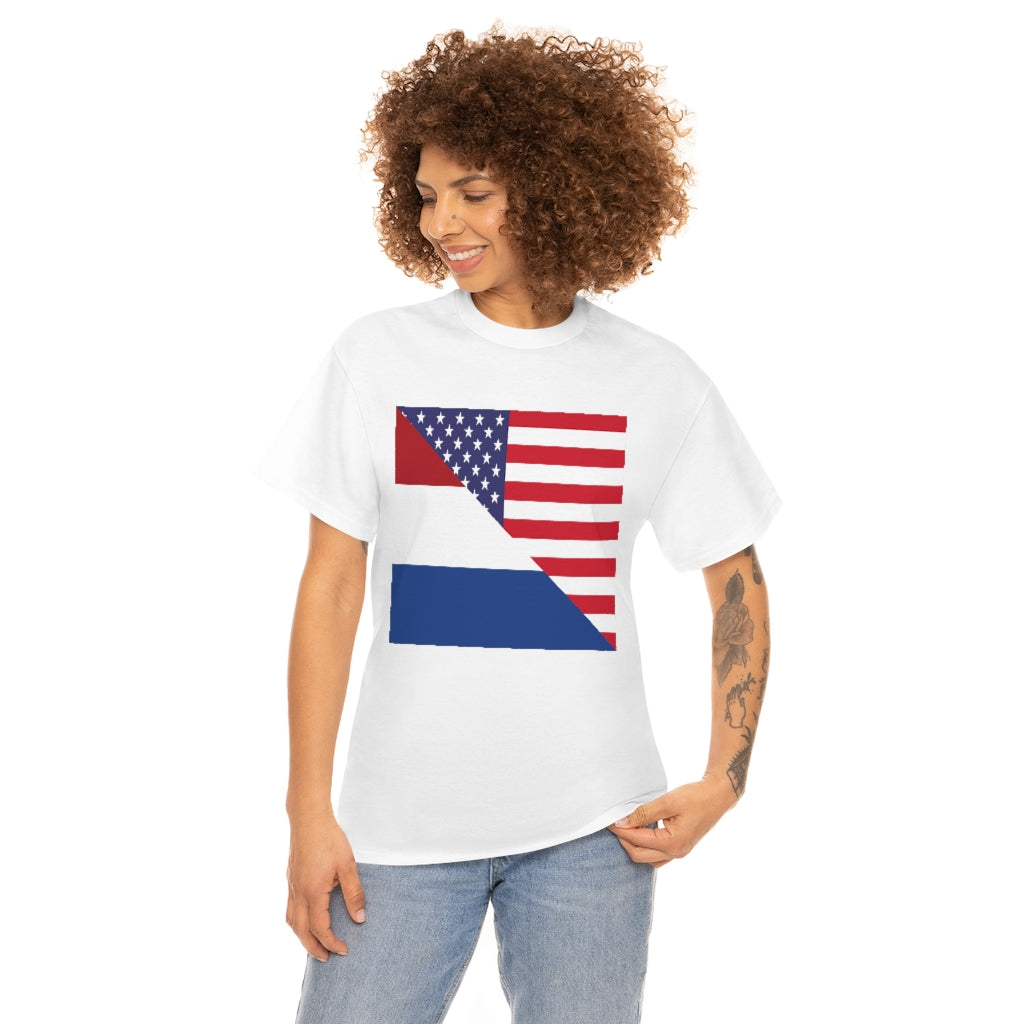 Dutch American Flag Tee Shirt | Unisex Netherlands USA Tshirt