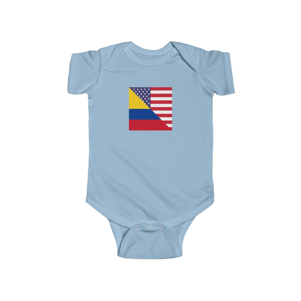 Colombian American Flag Baby Bodysuit | Colombia USA Newborn Clothes