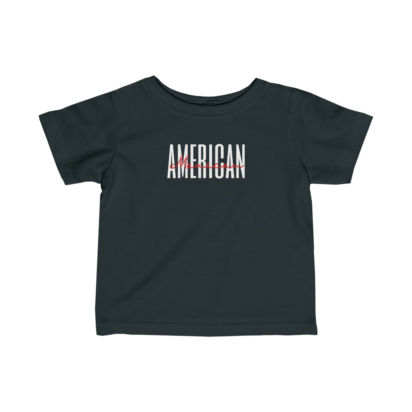 Infant Mexican American Flag Mexico Color Text Toddler Tee Shirt