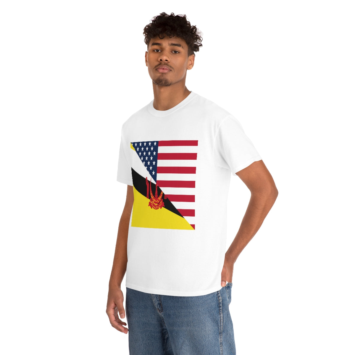 Brunei American Flag Half Bruneian USA T-Shirt | Unisex Tee Shirt