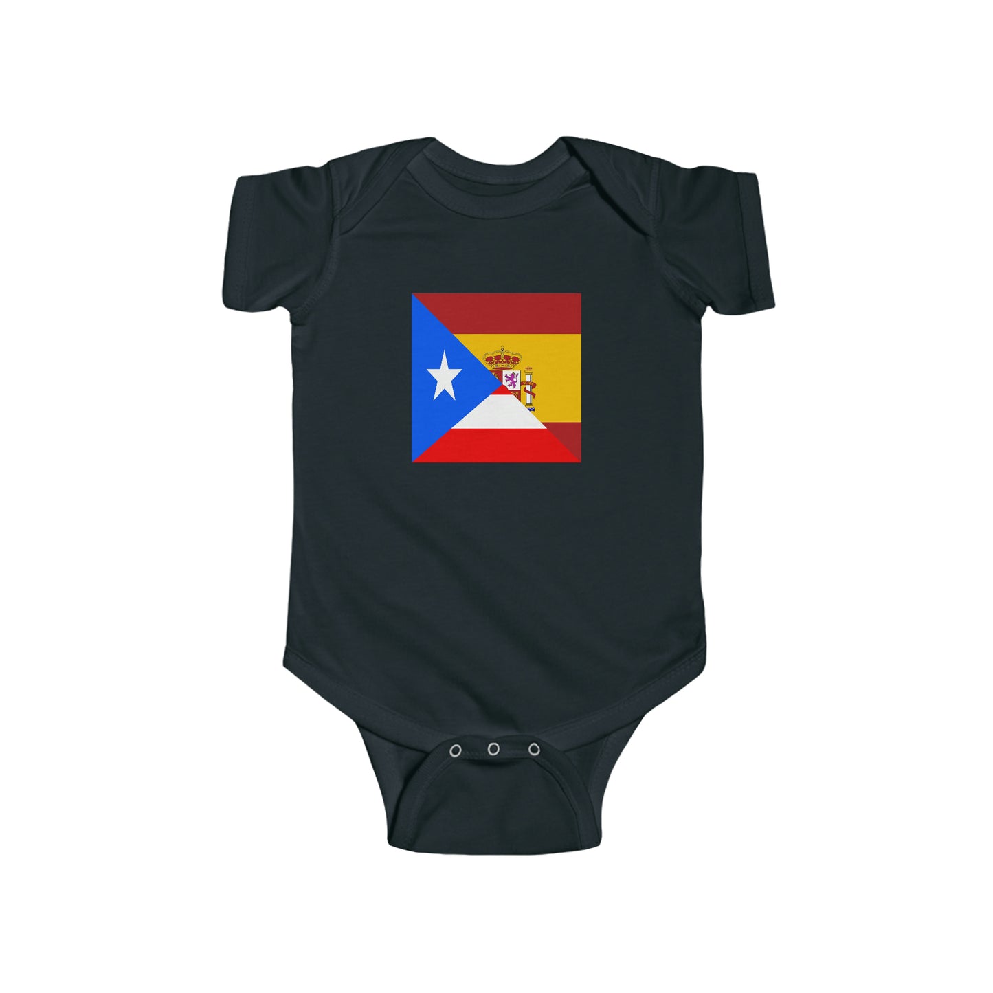 Puerto Rican Spanish Flag Baby Bodysuit | Spain Boricua Baby Girl Boy