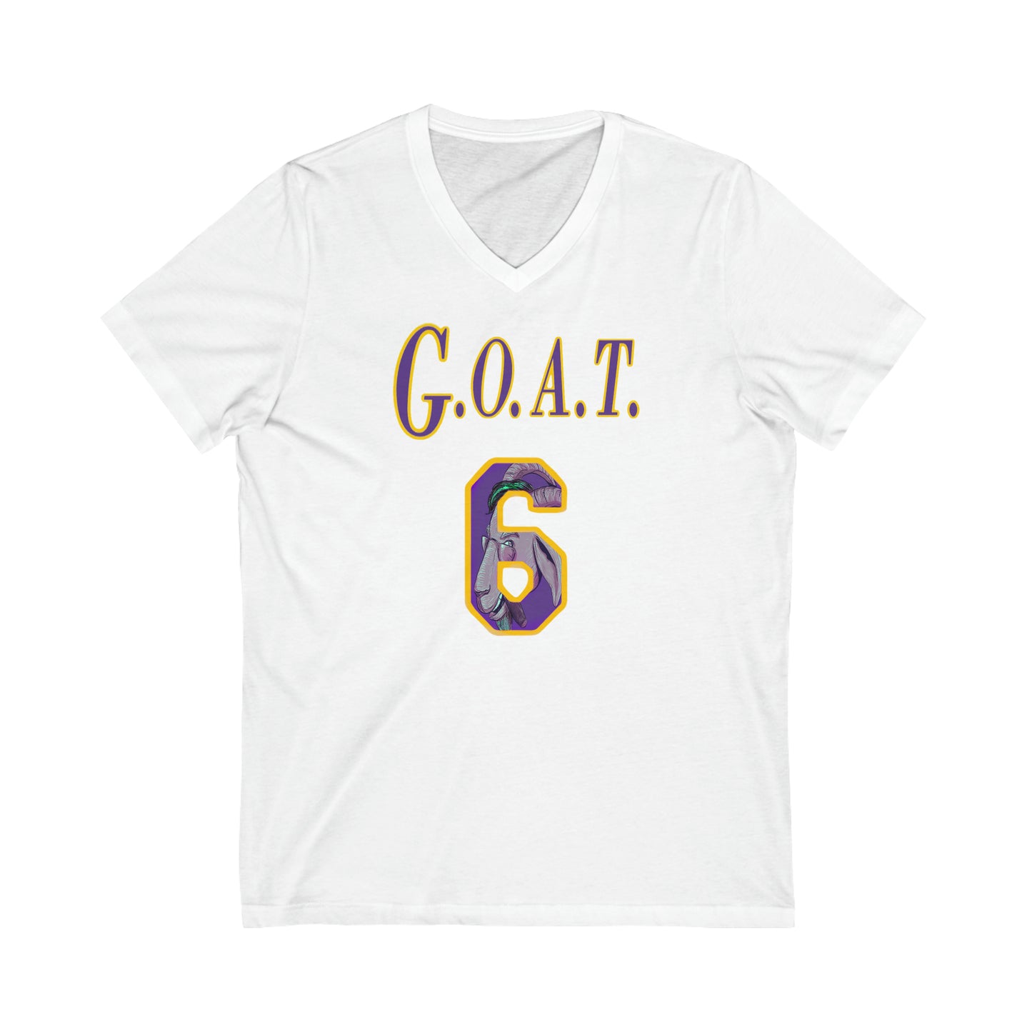 GOAT 6 | Los Angeles Basketball G.O.A.T. V-Neck T-Shirt | Unisex Vee Shirt