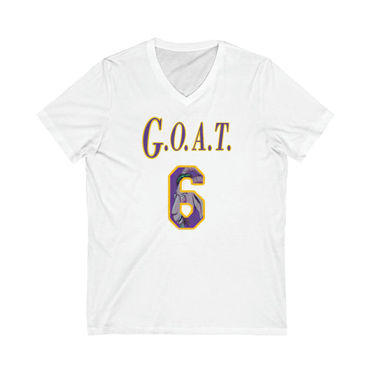 GOAT 6 | Los Angeles Basketball G.O.A.T. V-Neck T-Shirt | Unisex Vee Shirt