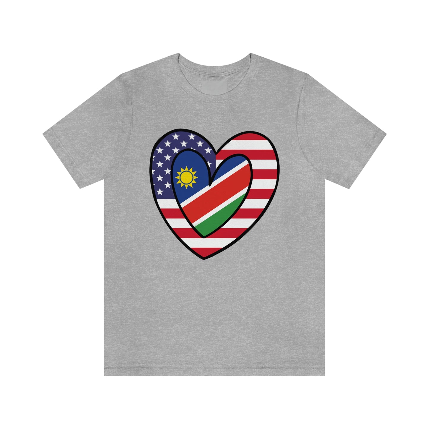 Namibian American Heart Valentines Day Gift Tee Shirt | Namibia USA Flag Wedding T-Shirt