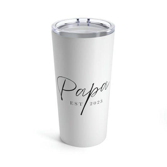 Papa Est 2023 Fathers Day Gift for Dad Tumbler 20oz Beverage Container