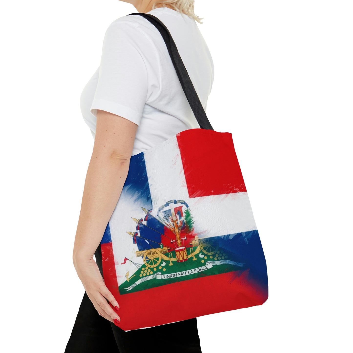 Haiti Dominican Republic Flag | Hispaniola DR Half Haitian Dominican Flag Tote Bag | Shoulder Bag