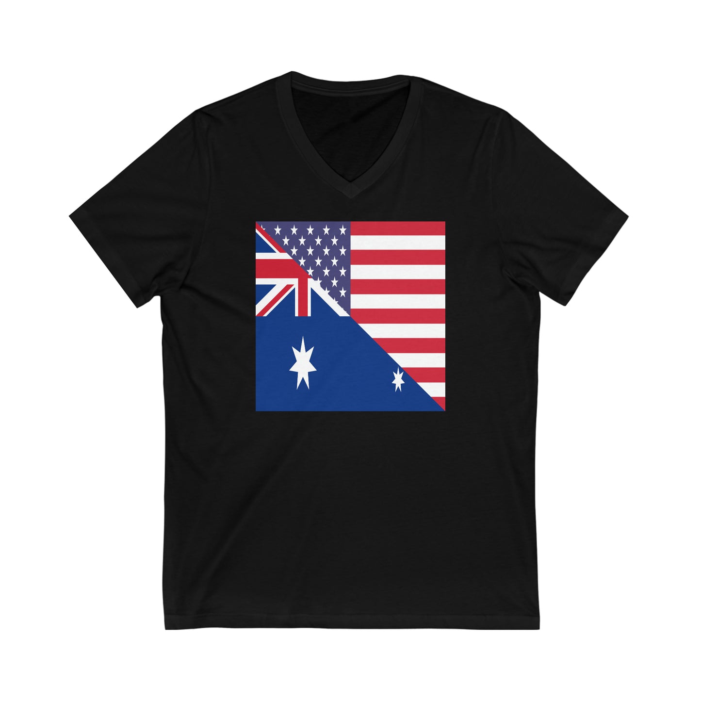 Australian American Flag Australia USA V-Neck T-Shirt | Unisex Vee Shirt