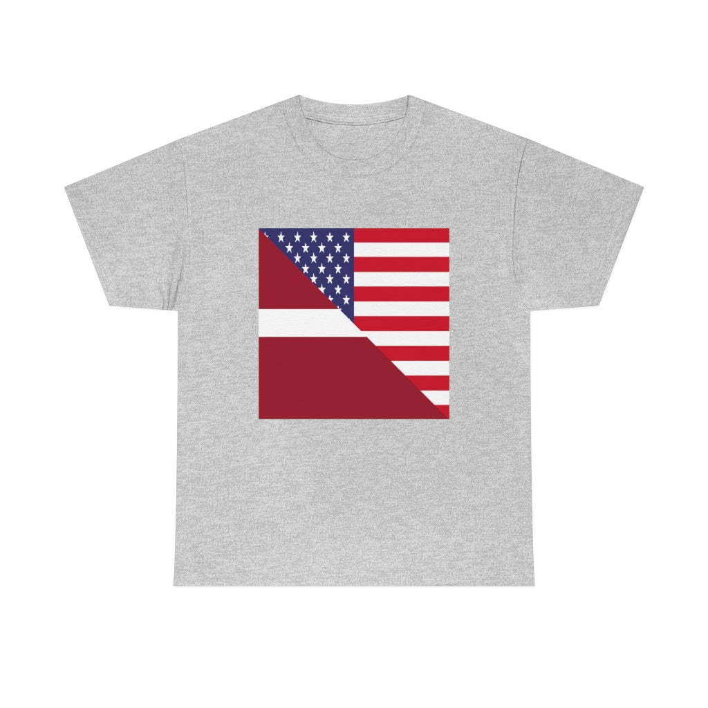 Latvian American Flag Tshirt | Unisex Latvia USA Men Women Shirt