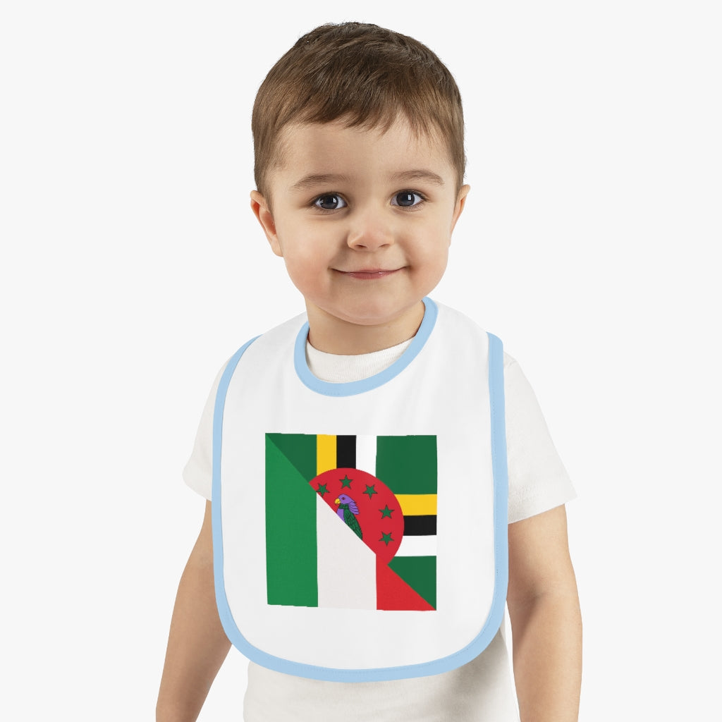 Dominican Italian Flag Baby Bib | Half Italy Dominica Newborn Bib