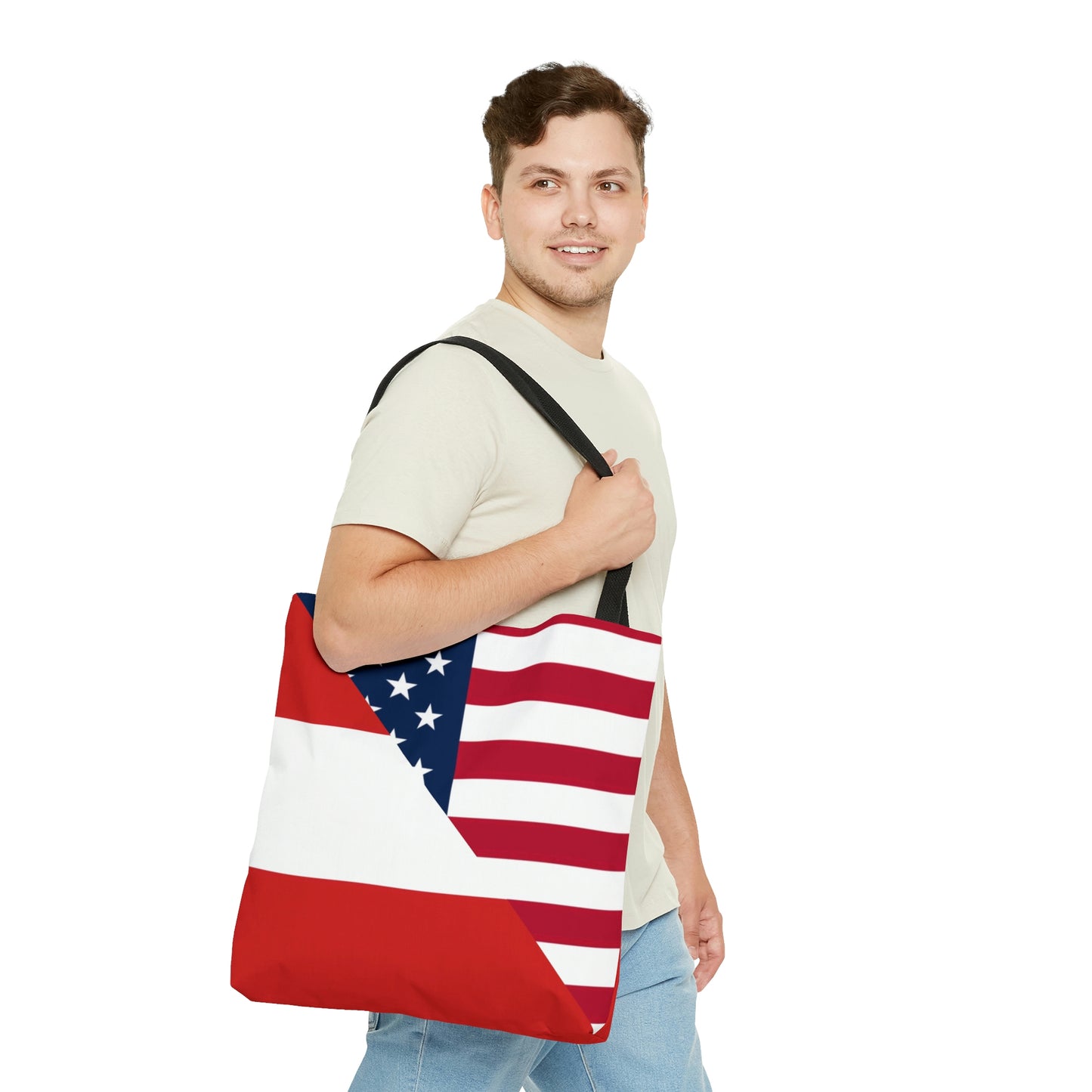 Austrian American Flag Austria USA Tote Bag | Shoulder Bag