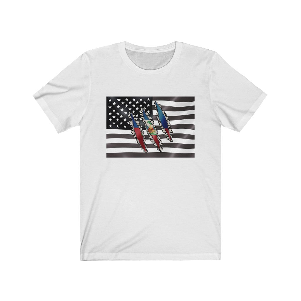 Haiti America Flag T-Shirt | US Haiti Ayiti Men Women Clothing