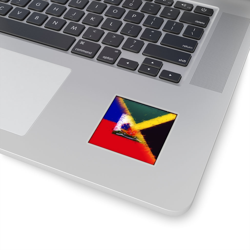 Haitian-Jamaican Flag Sticker