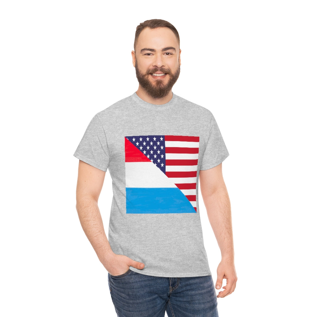 Luxembourg American Flag Unisex Tee Shirt | Luxembourger Tshirt