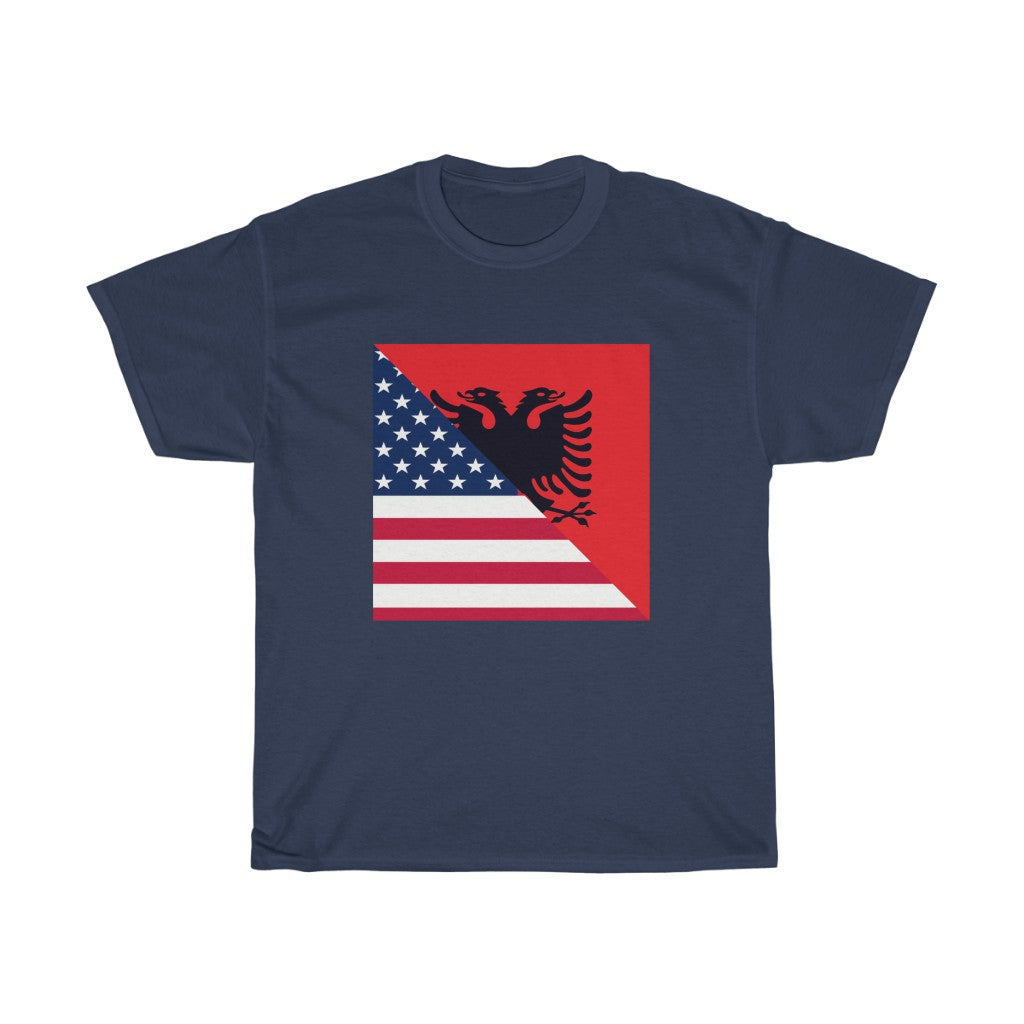 Albanian-American Flag T-Shirt | Unisex Albania USA Tee